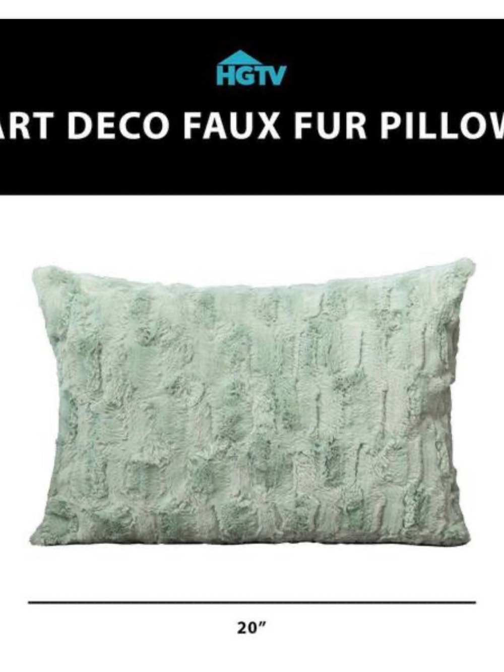 Set of 2 HGTV Art Deco Faux Fur Pillow - Sage Green